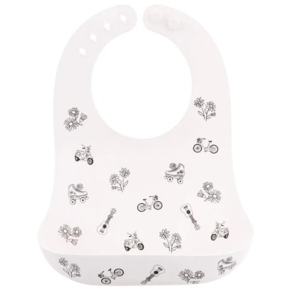 Stephen Joseph Silicone Baby Bib With Catcher - Bicycle - Picture 1 of 1
